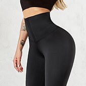 olcso Sima leggings-Női Nadrág Leggingek Utcai sikk Alkalmi Teljes hossz Természetes Sima Rugalmas derék Csat Kényelmes Utca Szabadság Hétköznapi viselet lilásvörös Szürke Fekete Sárga Tél Normál