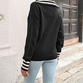 abordables Motifs graphiques et détails-Femmes Pull Occasionnel Bloc de Couleur Épais Col en V Tricoté manche longue Hauts Réguliers Tricoter Quotidien Fête Sortir Noir Jaune Automne Hiver