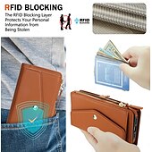 tanie Etui do iPhone&#039;ów-telefon Kılıf Na iPhone 16 15 14 Pro Max Plus iPhone 16e iPhone’a 13 Pro Max . iPhone 13 Mini Etui na karty portfela ze smyczą Obsługa ładowania bezprzewodowego Gniazdo karty Retro TPU Skóra PU