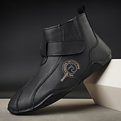 abordables Bottines-Bottines rétro faites main pour hommes avec fermeture velcro – bottes de marche décontractées et artistiques pour hommes créatifs et tenues urbaines de tous les jours