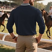 preiswerte Klassisches Poloshirt für Herren-Herren Golfshirt Golf Poloshirts Arbeit Lässig Revers Kurzarm Basic Modern Farbblock Knöpfe Frühling Herbst Normale Passform Aprikose Schwarz Weiß Gelb Rote Marineblau Golfshirt