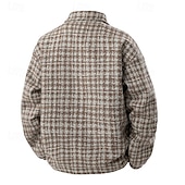 男性用 軽量ジャケット カジュアルジャケット バケーション 日常 保温 ポケット 秋 冬 チェック ファッション クラシック ラペル レギュラー ブラック カーキ色 グレー ジャケット お買い得  カジュアルジャケット-男性用 軽量ジャケット カジュアルジャケット バケーション 日常 保温 ポケット 秋 冬 チェック ファッション クラシック ラペル レギュラー ブラック カーキ色 グレー ジャケット