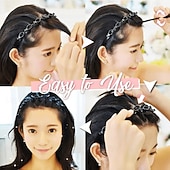 olcso Ajándék-2 db-os dupla frufru frizura hajtű, többrétegű üreges fonott fejpánt, dupla rétegű frufru csatos hajpánt, divatos keresztbe tett hajkarika nőknek és lányoknak