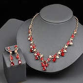 ieftine Seturi de Bijuterii-Seturi de bijuterii de mireasă 2 Diamante Artificiale 1 Colier Cercei Pentru femei Epocă Lux Clasic Încântător Clasic Iubire Prețios Diamant picătură de apă Set de bijuterii Pentru Nuntă Petrecere