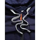 abordables sweats à capuche basiques pour hommes-Homme Sweat à capuche zippé intégral Sweat à capuche zippé Sweat à capuche tactique Noir Vert Véronèse bleu marine Kaki Gris Claire À capuche Uni Multi-poches Poches zippées Sport &amp; Loisir Quotidien