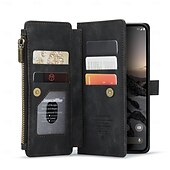 abordables Coques Samsung-téléphone Coque Pour Samsung Galaxy Pixel 8 Pro Pixel 9 Pixel 9a Étui Portefeuille Fermeture Éclair avec Lanière Support TPU faux cuir