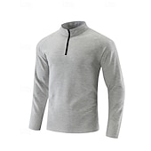 abordables Camisetas y Tops de Correr-Hombre Camisa de entrenamiento Top para correr Cremallera de un cuarto Manga Larga Camiseta Otoño UPF 50 Secado rápido Ligero Dispersor de humedad Pesca Senderismo Corriendo Ropa de deporte Ropa de