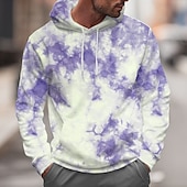 economico Pattern 3D-Per uomo Astratto Felpe con cappuccio Felpa Cool Festa Manica Lunga Girocollo Club Abbigliamento casual alla moda Blu Viola Coulisse Autunno Inverno progettista