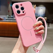 levne Pouzdra pro iPhone-telefon Carcasă Pro iPhone 16 15 14 Pro Max Plus iPhone 13 Pro Max Zadní kryt s Lanyardem Podpora bezdrátového nabíjení Nárazuvzdorné Retro