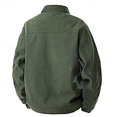 お買い得  メンズジャケット＆コート-男性用 軽量ジャケット コーデュロイジャケット カーゴジャケット カジュアルジャケット バケーション 日常 ポケット 春 秋 平織り ファッション クラシック ラペル レギュラー ブラック アーミーグリーン ベージュ コーヒー ジャケット