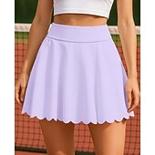 abordables Faldas y Skorts para Mujeres-Mujer Color sólido Falda de tenis Bolsillo Reductor del Sudor Dispersor de humedad Transpirable Tenis Golf pepinillo Blanco Morado Ropa de tenis