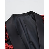 preiswerte Herren Klassische Blazer-Herren Blazer Geschäft Cocktailparty Hochzeitsfeier Mode Lässig Frühling Herbst Polyester Grafisches T-Stück Knöpfe Bequem Einreihig Blazer Rote
