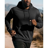 baratos Moletom &amp; Suéter-Homens Moletom com capuz Top de corrida Bolsos Com Cordão Manga Longa Blusas Roupa Esportiva Outono Pavio Humido Respirável Basquete Futebol Americano Corrida Roupa de esporte Roupas Esportivas Cor
