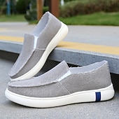 voordelige Slip-On Casual Schoenen-Blauwe instappers van imitatieleer en breisel voor heren – casual, ademende wandelschoenen voor dagelijks gebruik en reizen