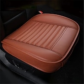 baratos Capas para bancos de automóveis-Capa de almofada para assento de carro 2 peças, universal, 5d, couro de carvão de bambu, respirável, à prova d&#039;água, protetor de assento de carro com tudo incluído