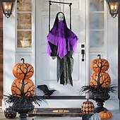 billiga Halloween-hängande spökdekoration obehagligt spetstyghänge för halloweenbar och dekor för fester lätt och skrämmande design
