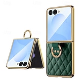 levne Pouzdra pro Samsung-telefon Carcasă Pro Samsung Galaxy Z Flip 7 Z Flip 6 Z Flip 5 Z Flip 4 Z Flip 3 Zadní kryt Prstencová spona Nárazuvzdorné Retro TPU PU kůže