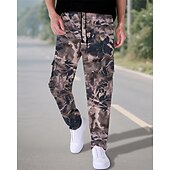 economico Pantaloni cargo-Per uomo Pantaloni Cargo Pantaloni Elastico in vita Coulisse Multi-tasche Semplice Mimetico Indossabile All&#039;aperto Quotidiano Campeggio &amp; Escursionismo Moda Classico Nero Verde militare