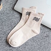 economico calzini da uomo-Per uomo 5 Paia Pacchi Multipli Calzini Calzini da Corsa Calzini Casual Nero Bianco Colore Semplice Linea Vacanza Sport &amp; Outdoor Quotidiano Base Medio Primavera Autunno Moda Casual