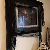 levne Halloween-1 ks halloweenská černá strašidelná látka - strašidelná látka, halloweenská dekorace (3072 palců), vánoční halloweenský dárek na Den díkůvzdání, velikonoční dárek