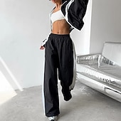 رخيصةأون بدلات رياضية-نسائي بدلة رياضية بنطلونات بنطلون رياضي رباط جيب ألوان متناوبة أطقم ملابس رياضية الربيع أسود أحمر الصالة الرياضية تدريب ركض خصر عالي ضد الهواء خفة الوزن رطوبة فتل كم طويل رياضة ألبسة رياضية مرن نسبياً