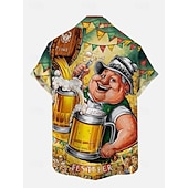 tanie Odzież graficzna-Koszule hawajskie Koszulka Aloha bawarski Monachium Niemiecki Alpejski Graficzny na Męskie Dla dorosłych Druk 3D  Do Karnawał Piwo Oktoberfest Plaża Urlop Impreza