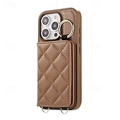 preiswerte Handyhülle für iPhone-Handy Hülle Handyhüllen Für iPhone 16 15 14 Pro Max Plus iPhone 16e iPhone 13 Pro Max Brieftaschenhülle Reisverschluss mit Trageriemen Ständer Retro TPU PU-Leder