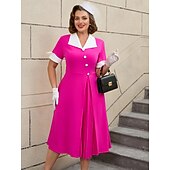 levne Šaty-Retro 50. léta Rockabilly Polední Šaty na šaty Flare šaty Větší velikosti A-Linie Maškarní kostým Dámské Dovolená Maturita Párty a večer Dospělí Šaty Jaro léto