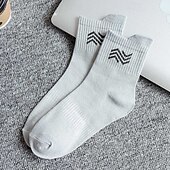 economico calzini da uomo-Per uomo 5 Paia Pacchi Multipli Calzini Calzini da Corsa Calzini Casual Nero Bianco Colore Semplice Linea Vacanza Sport &amp; Outdoor Quotidiano Base Medio Primavera Autunno Moda Casual