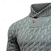 abordables Pull col rond-Homme Pull Torsadé Tricoter Hauts Réguliers Tricoté Coupe ajustée Uni Col montant Tricots Contemporain Occasionnel Tenue quotidienne Vêtement Tenue Automne Noir Rouge Bordeaux M L XL