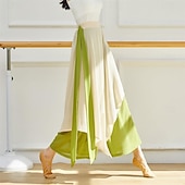 baratos Roupa de Dança Latina-leggings com saia para mulheres, calças de ioga, leggings elásticas para dança de balé, meia-calça de chiffon com saia para balé latino, salsa e tango