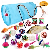 cheap Cat Toys-Ball Feather Toy Mice &amp; Animal Toy Tunnels Squeak Toy with Durable Pet Exercise Releasing Pressure Pet Training Teething Rope Toy for Cat Indoor Outdoor Pet Play