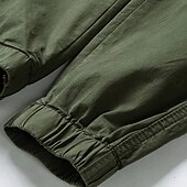 baratos Calças Cargo-Homens Calças Cargo Calças Cintura elástica Com Cordão Bolso multi Tecido Vestível Ao ar livre Diário Acampar e Caminhar Moda Clássico Preto Verde Tropa