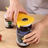 baratos Utensílios &amp; Aparelhos de Cozinha-Abridor de potes multifuncional com 2 unidades – abridor de garrafas manual universal &amp;removedor de tampa de lata com design magnético, abridor de tampa de fácil remoção para uso na cozinha