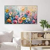 levne Květinové či botanické obrazy-Ručně dělaná olejomalba na plátně, nástěnná dekorace, moderní 3D malířská špachtle, abstraktní květinové / botanické pro domácí dekorace, napnutý rám, závěsný obraz / rolované plátno (bez rámu)