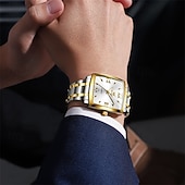 cheap Quartz Watches-A new OLEVS square men's business watch with luminous calendar waterproof casual quartz watch fashionable and trendy men's sports wristwatch