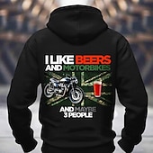 baratos moletons 3d masculinos-Homens Engraçado Motocicletas Moletons Moletom Moletom Moletom com capuz Gola Redonda Moda Impressão 3D Feriado Streetwear Preto Vermelho Com Cordão 3D Arte Gráfica Outono Inverno Designer
