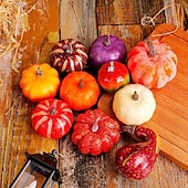 Χαμηλού Κόστους Halloween Hanging &amp; Tabletop Decorations-10 τεμάχια τεχνητές μίνι κολοκύθες από αφρό, φθινοπωρινές διακοσμήσεις, φιγούρες κολοκύθας για την Ημέρα των Ευχαριστιών του Χάλογουιν, ψεύτικα στηρίγματα λαχανικών για κεντρικό τραπέζι,