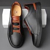 preiswerte Sneaker für Herren-weiße Freizeit-Sneaker für Herren mit braunen Akzenten bequeme Alltagsschuhe für Büro und Reisen