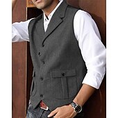 abordables Chalecos-Hombre Chaleco Vacaciones Fiesta Negocio Moda Casual Verano Primavera Bolsillo Botones Poliéster Cómodo Plano Recto 1 botón Diseño Ajuste regular Azul Marino Verde Oscuro Café Gris Chaleco