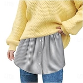 baratos Cuidados Pessoais &amp; Saúde-extensor de camisa versátil em camadas saia com bainha falsa para mulheres xadrez meia saia cobertura inferior para moletons blusas com capuz look casual chique
