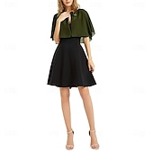 cheap Cape-Women's Wrap Elegant Sun Protection Short Sleeve Chiffon Wedding Wraps With Pure Color For Wedding Summer