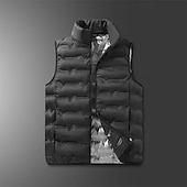 cheap Vests-Men&#039;s Hiking Vest Winter Vest Puffer Vest Sleeveless Vest Outdoor Thermal Warm Winter Zipper Polyester Black Khaki Dark Blue Hunting Fishing Climbing