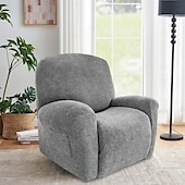 economico Poltrone reclinabili e poltrone wingback-Copripoltrona reclinabile in tessuto cationico, copripoltrona reclinabile elasticizzato in jacquard, copripoltrona reclinabile per soggiorno, protezione morbida per poltrona reclinabile con tasca