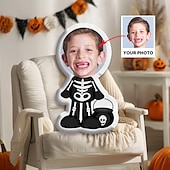 abordables Halloween-Coussin personnalisé avec photo d&#039;Halloween coussin visage minime humanoïde amusant cadeau d&#039;anniversaire pour lui et elle poupée mini moi