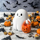 tanie Dekoracje wiszące i na stół na Halloween-Dynia Boo Buddies - urocza dekoracja ducha Halloween ozdoby na dynie urocze dekoracje stołowe świecąca dekoracja uroczych duchów