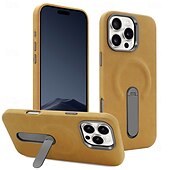 cheap iPhone Cases-Phone Case For iPhone 16 iPhone 16 Pro iPhone 16 Pro Max iPhone 15 iPhone 15 Pro Max Back Cover with Stand Holder Magnetic Shockproof Retro TPU PU Leather