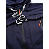 abordables sweats à capuche basiques pour hommes-Homme Sweat à capuche zippé intégral Sweat à capuche zippé Sweat à capuche tactique Noir Vert Véronèse bleu marine Kaki Gris Claire À capuche Uni Multi-poches Poches zippées Sport &amp; Loisir Quotidien