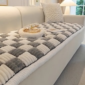 economico Copridivano-Copridivano per letto con motivo scozzese quadrato color crema, per cani e gatti