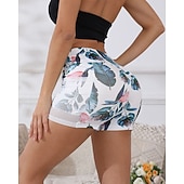 economico Shorts e motociclisti da yoga-Per donna Shorts da yoga Shorts da allenamento con tasche Controllo addominale Vita Alta Palestra Atletico Pilates Pantaloni Stampa Bianco Gli sport Abbigliamento sportivo Vestibilità aderente